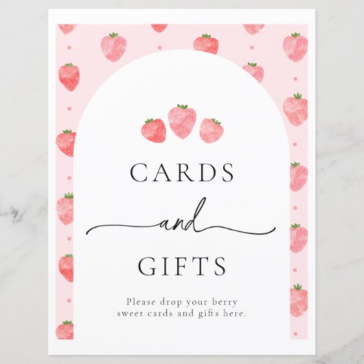 Papier Panneau de cadeaux de fraise | Panneau de fraise  (Devant)