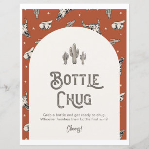 Papier Panneau de chug de bouteille Western Shower imprim
