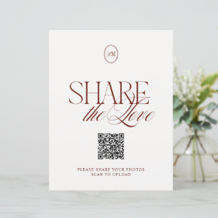 Papier Panneau de code QR 'Partagez l'amour' en terre cui