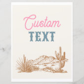 Papier Panneau de fête western personnalisé (Devant)