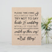 Papier Panneau de jeu de mariage N'essayez pas de dire (Debout devant)