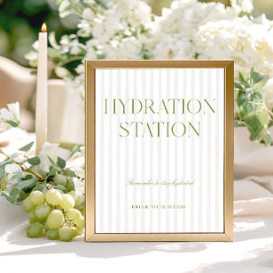 Papier Panneau de la station d'hydratation à rayures vert