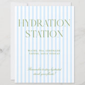 Papier Panneau de la station d'hydratation à rayures vert (Devant)