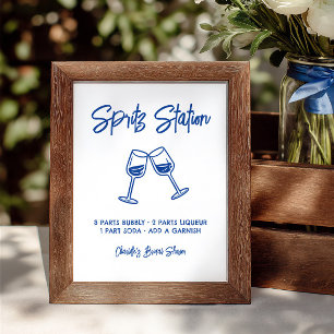 Papier Panneau de la Station Spritz Dessinée à la Main po