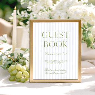 Papier Panneau de livre d'or de mariage Vert Sauge et Ble