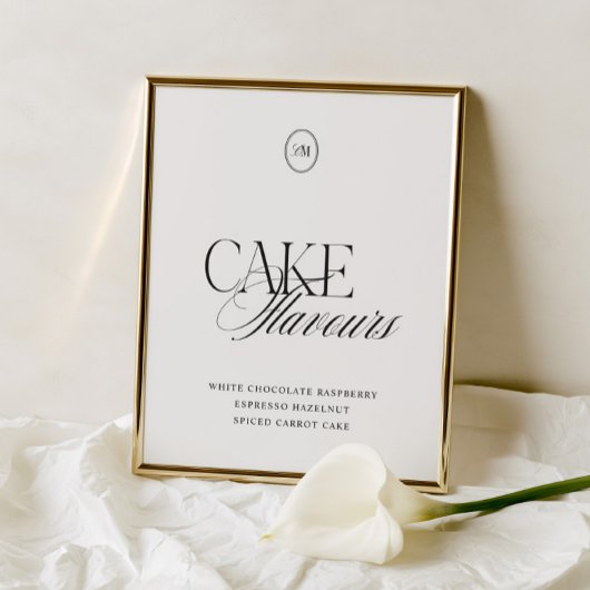 Papier Panneau de mariage à monogramme élégant moderne sa