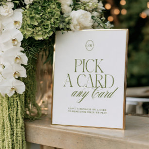 Papier Panneau de mariage 'Choisissez une carte' élégant