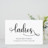 Papier Panneau de mariage corbeille de salle de bain noir (Debout devant)