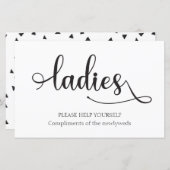 Papier Panneau de mariage corbeille de salle de bain noir (Devant / Derrière)