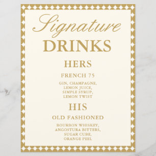 Papier Panneau de mariage de boissons signature ivoire ré