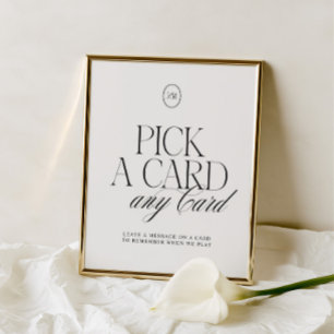 Papier Panneau de mariage élégant noir et blanc Choisisse