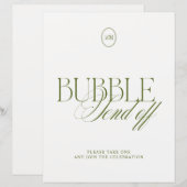 Papier Panneau de mariage Olive Green Bubble Send Off (Devant / Derrière)