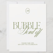 Papier Panneau de mariage Olive Green Bubble Send Off (Devant)