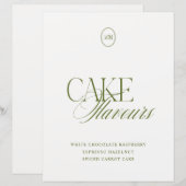 Papier Panneau de mariage vert olive moderne pour les sav (Devant / Derrière)