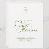 Papier Panneau de mariage vert olive moderne pour les sav (Devant)