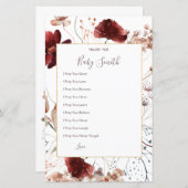 Papier Panneau de prières Fleurs sauvages d'automne pour  (Devant / Derrière)