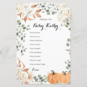 Papier Panneau de prières rustique pour bébé à l'automne  (Devant / Derrière)