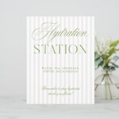 Papier Panneau de station d'hydratation de mariage Vert S (Debout devant)