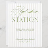 Papier Panneau de station d'hydratation de mariage Vert S (Devant)