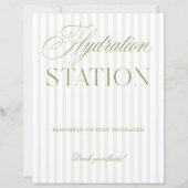 Papier Panneau de station d'hydratation de mariage Vert S (Devant)