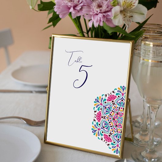 Papier Panneau de table de mariage arc-en-ciel Fiesta mex