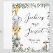 Papier Panneau de traitement de bébé animaux de jungle à  (Devant / Derrière)