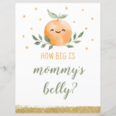 Papier Panneau Devine la Taille du Ventre de Maman Little (Devant)