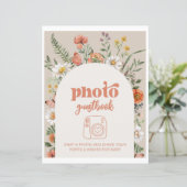 Papier Panneau du livre d'invité photo fleur sauvage (Debout devant)