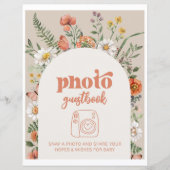 Papier Panneau du livre d'invité photo fleur sauvage (Devant)