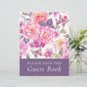 Papier Panneau du livre d'or Budget Floral Peony Funeral