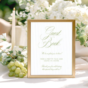 Papier Panneau du livre d'or de mariage Vert Sauge et Ble