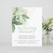 Papier Panneau du souvenir Mariage or Budget Greenery (Debout devant)