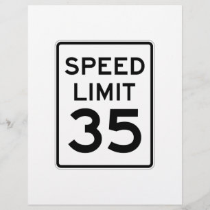 Papier Panneau Limite de vitesse 35 MPH