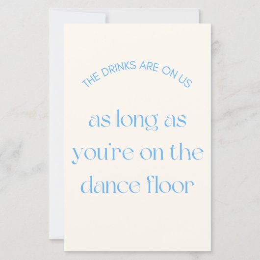 Papier Panneau Mariage Boissons & Danse Floor (Devant)