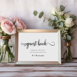 Papier Panneau Mariage moderne noir blanc "Livre d'Invité<br><div class="desc">Symbole de la table du Guest Book moderne pour votre réception ou soirée à la mode en noir et blanc ! Faites défiler vers le bas pour voir les produits correspondants que vous pouvez apprécier.</div>