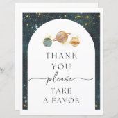 Papier Panneau Merci spatial | Symbole de préférence spat (Devant / Derrière)