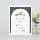 Papier Panneau Merci spatial | Symbole de préférence spat (Debout devant)