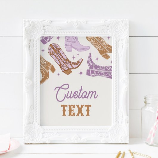 Papier Panneau occidental violet modifiable 8x10