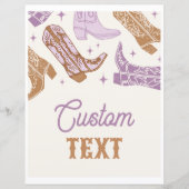 Papier Panneau occidental violet modifiable 8x10 (Devant)