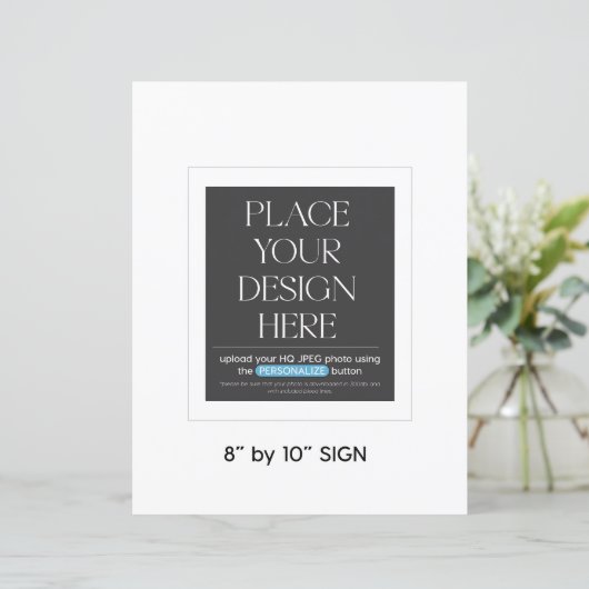 Papier Panneau personnalisé - 8,5x11 po adapté pour une i (Debout devant)