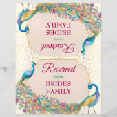 Papier Panneau réservé du mariage hindou de Peacock (Devant)