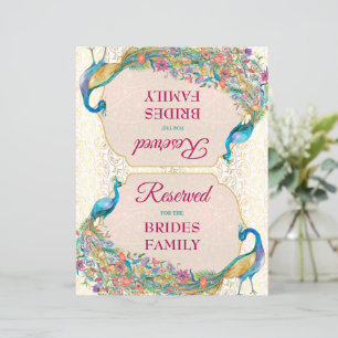 Papier Panneau réservé du mariage hindou de Peacock