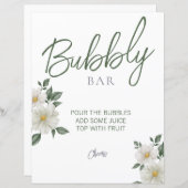 Papier Panneau simple Fête des mariées florale blanche (Devant / Derrière)