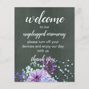 Papier Panneaux de mariage personnalisés Ardoise Fleurs M