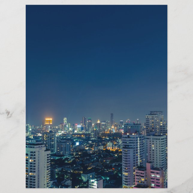 Papier Panorama nocturne de Bangkok (Devant)