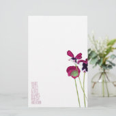 Papier Pansies d'automne, Aqua, Rose, Violet Stationnaire (Debout devant)