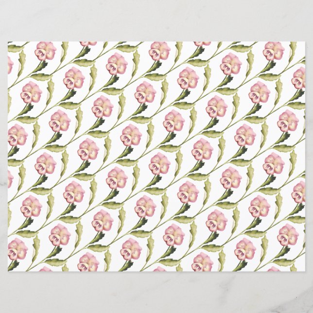 Papier Pansies sur un Arrière - plan blanc (Devant)