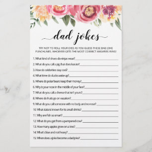 Papier Papa plaisante jeu de Baby shower avec réponses