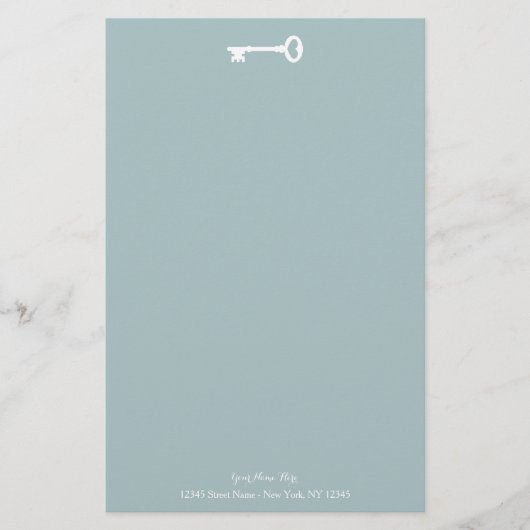 Papier papeterie de mariage élégant avec clé vinta (Devant)