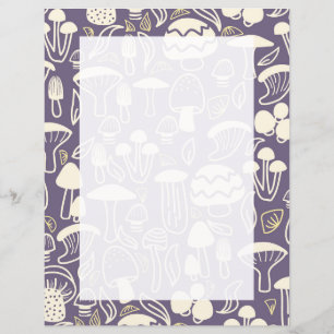 Papier papeterie gris pourpre de champignons